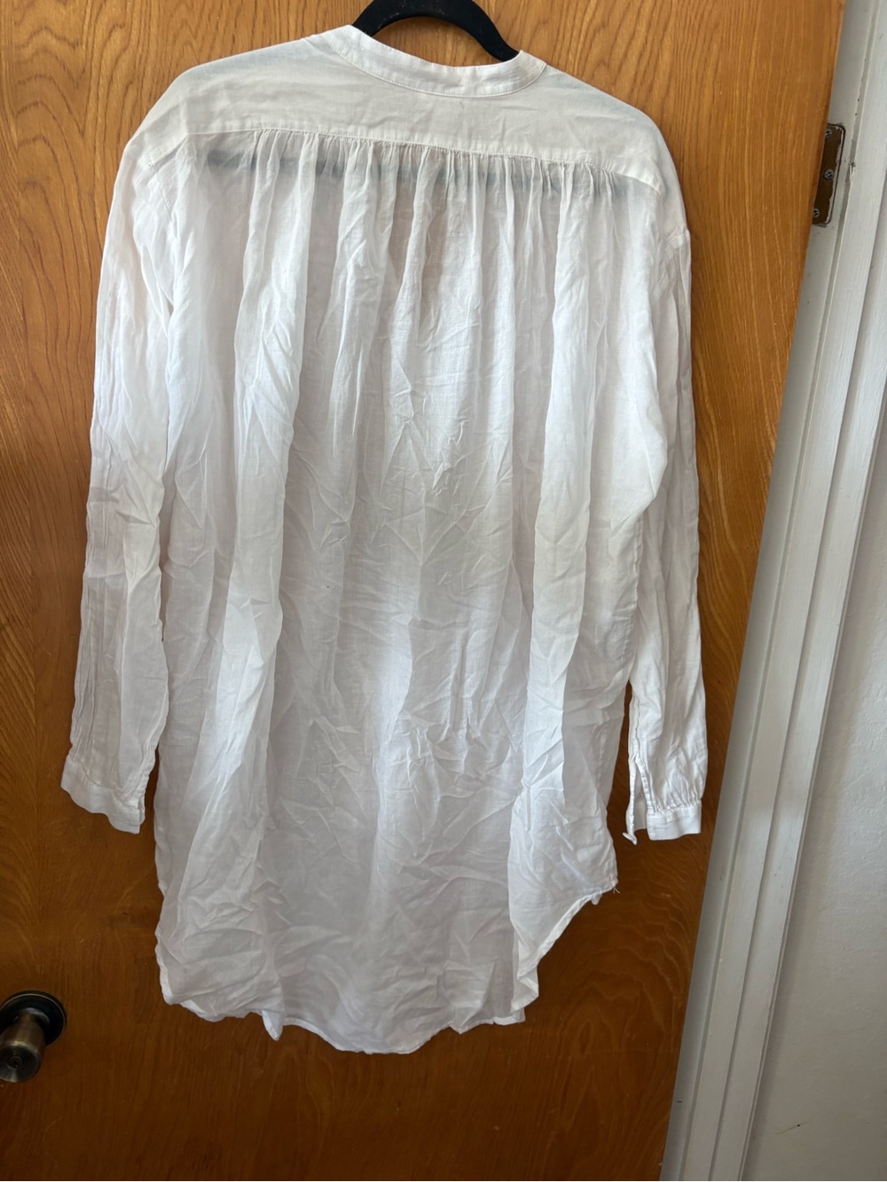 Skin Lightweight sheer White Button-Front Shirt blouse Size 1 Medium - Picture 10 of 10